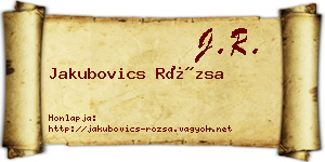 Jakubovics Rózsa névjegykártya