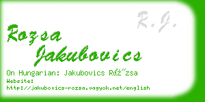 rozsa jakubovics business card
